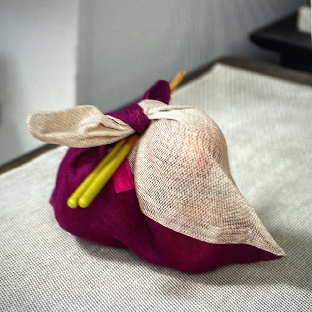 Ban Inque of Japan Two-tone 100% Linen Reusable Miyuki Bag.